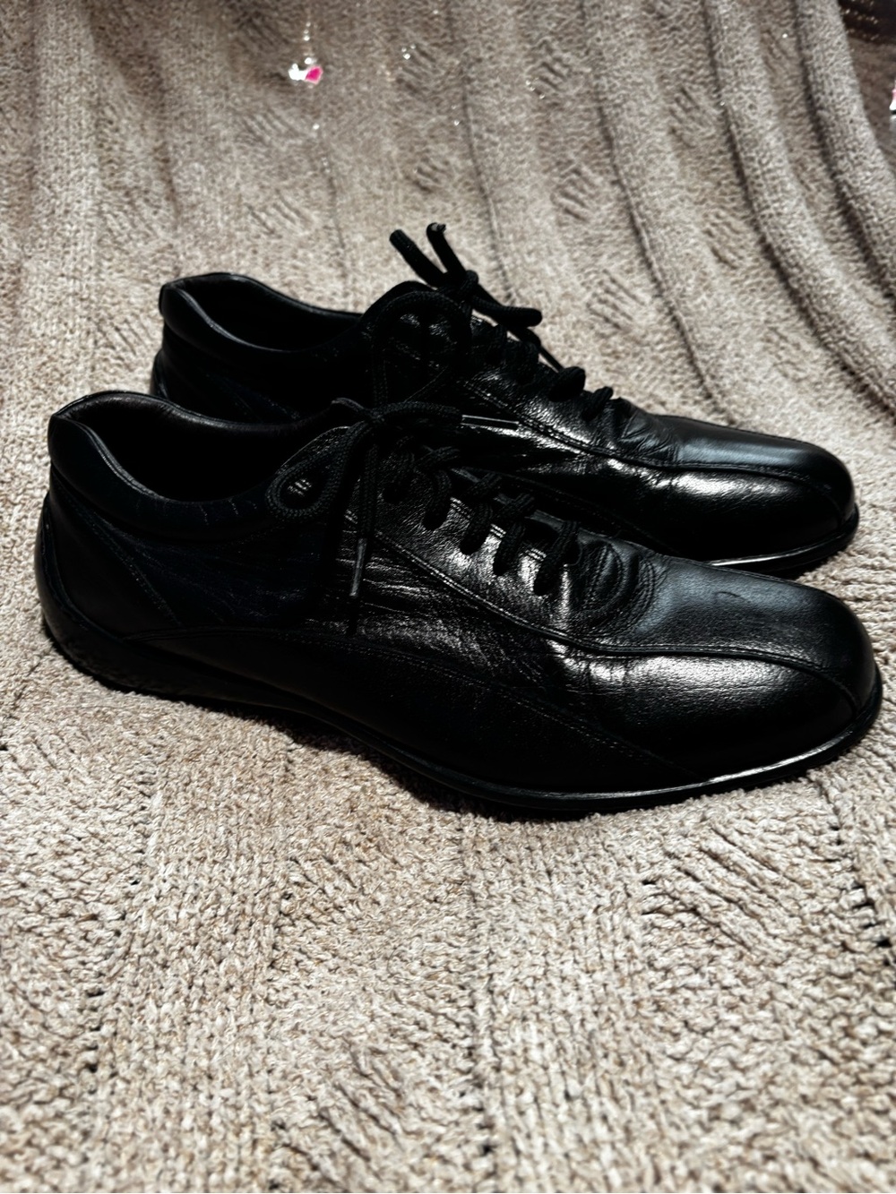 To Boot New York Adam Derrick Black Leather Lace Up Sneakers Made in Italy 9.5